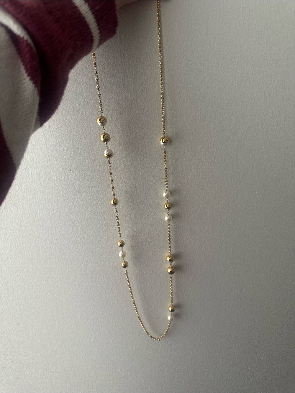 Tory Burch Gold and Pearl long Necklace - Women Jewelry